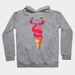 Tropical Floral Icecream, Love Flamingos Hoodie